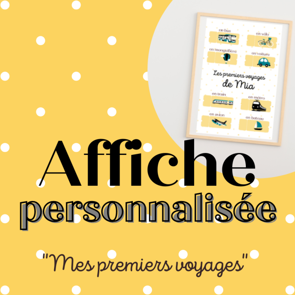 Affiche personnalisée - Mes premiers voyages